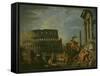 Landscape With Colosseum-Giovanni Paolo Pannini-Framed Stretched Canvas