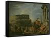 Landscape With Colosseum-Giovanni Paolo Pannini-Framed Stretched Canvas