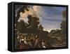 Landscape with Concert (Rustic Concert)-il Guercino-Framed Stretched Canvas