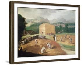 Landscape with Corn Threshers-Niccolo dell' Abate-Framed Giclee Print