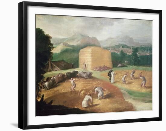 Landscape with Corn Threshers-Niccolo dell' Abate-Framed Giclee Print