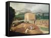 Landscape with Corn Threshers-Niccolo dell' Abate-Framed Stretched Canvas