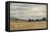 Landscape with Cornfield (W/C on Paper)-John Absolon-Framed Stretched Canvas