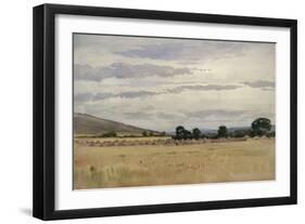 Landscape with Cornfield (W/C on Paper)-John Absolon-Framed Giclee Print