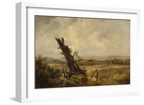 Landscape with Cornfield-John Linnell-Framed Giclee Print