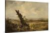 Landscape with Cornfield-John Linnell-Stretched Canvas