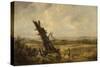 Landscape with Cornfield-John Linnell-Stretched Canvas