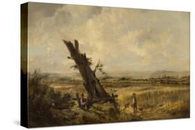 Landscape with Cornfield-John Linnell-Stretched Canvas