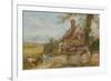 Landscape with Cottage, Girl and Cow (Bodycolour and Pencil on Paper, Pasted on Card)-Myles Birket Foster-Framed Giclee Print