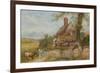 Landscape with Cottage, Girl and Cow (Bodycolour and Pencil on Paper, Pasted on Card)-Myles Birket Foster-Framed Giclee Print