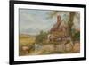 Landscape with Cottage, Girl and Cow (Bodycolour and Pencil on Paper, Pasted on Card)-Myles Birket Foster-Framed Giclee Print