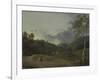 Landscape with Cottagers-George the Elder Barret-Framed Giclee Print