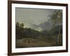 Landscape with Cottagers-George the Elder Barret-Framed Giclee Print