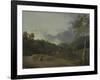 Landscape with Cottagers-George the Elder Barret-Framed Giclee Print