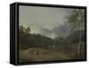 Landscape with Cottagers-George the Elder Barret-Framed Stretched Canvas