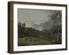 Landscape with Cottagers-George the Elder Barret-Framed Giclee Print