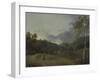 Landscape with Cottagers-George the Elder Barret-Framed Giclee Print