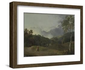 Landscape with Cottagers-George the Elder Barret-Framed Giclee Print