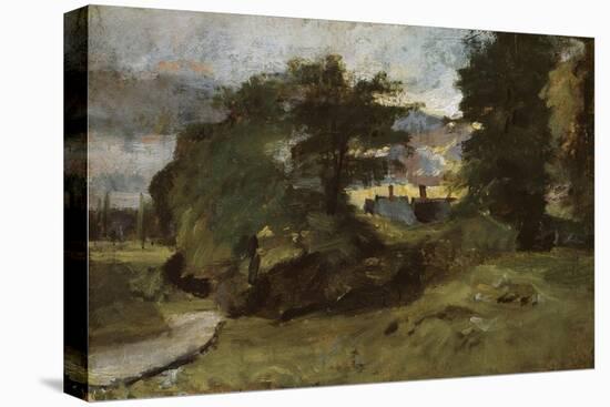 Landscape with Cottages, 1809-10-John Constable-Stretched Canvas