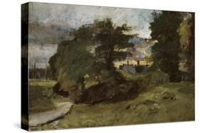 Landscape with Cottages, 1809-10-John Constable-Stretched Canvas