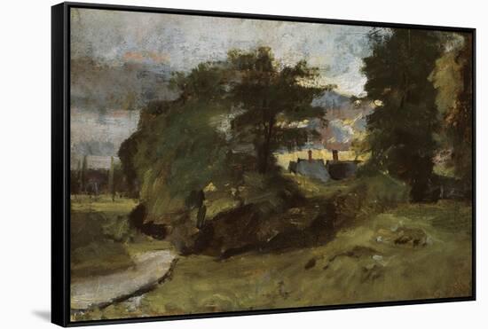 Landscape with Cottages, 1809-10-John Constable-Framed Stretched Canvas