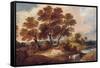 Landscape with Cow and Sheep, C.1795-Gainsborough Dupont-Framed Stretched Canvas