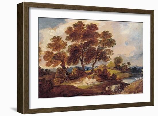 Landscape with Cow and Sheep, C.1795-Gainsborough Dupont-Framed Giclee Print