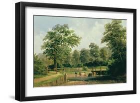 Landscape with Cows, 19Th Century (Oil on Canvas)-Alfred Vickers-Framed Giclee Print