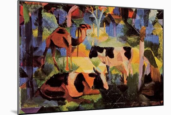 Landscape with Cows and Camels-Auguste Macke-Mounted Art Print