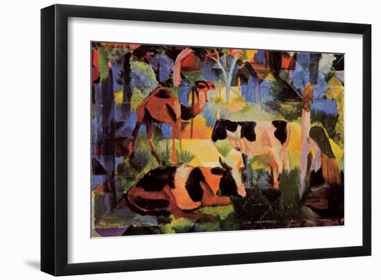 Landscape with Cows and Camels-Auguste Macke-Framed Art Print