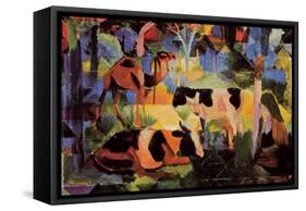 Landscape with Cows and Camels-Auguste Macke-Framed Stretched Canvas