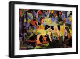 Landscape with Cows and Camels-Auguste Macke-Framed Art Print