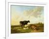 Landscape with Cows and Sheep, 1850-Thomas Sidney Cooper-Framed Giclee Print