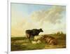 Landscape with Cows and Sheep, 1850-Thomas Sidney Cooper-Framed Giclee Print