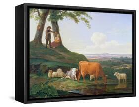 Landscape with Cows and Sheep-Abraham Bruiningh van Worrell-Framed Stretched Canvas