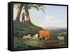 Landscape with Cows and Sheep-Abraham Bruiningh van Worrell-Framed Stretched Canvas