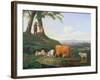 Landscape with Cows and Sheep-Abraham Bruiningh van Worrell-Framed Giclee Print