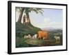 Landscape with Cows and Sheep-Abraham Bruiningh van Worrell-Framed Giclee Print