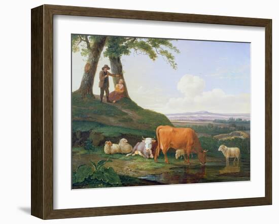 Landscape with Cows and Sheep-Abraham Bruiningh van Worrell-Framed Giclee Print