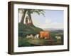 Landscape with Cows and Sheep-Abraham Bruiningh van Worrell-Framed Giclee Print