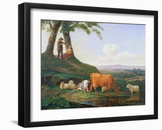 Landscape with Cows and Sheep-Abraham Bruiningh van Worrell-Framed Giclee Print