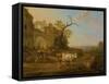 Landscape with Cows Near a Ruin-Jacob van Strij-Framed Stretched Canvas