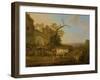 Landscape with Cows Near a Ruin-Jacob van Strij-Framed Art Print