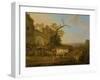 Landscape with Cows Near a Ruin-Jacob van Strij-Framed Art Print