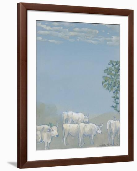 Landscape with Cows-Arthur Bowen Davies-Framed Giclee Print