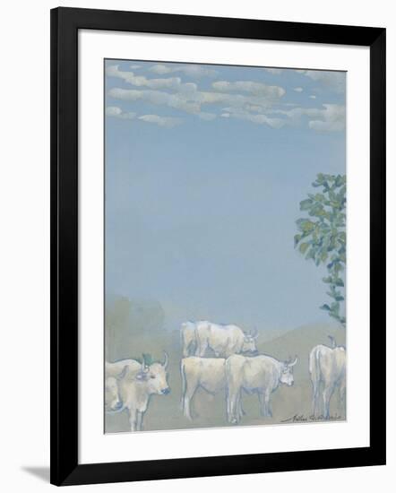 Landscape with Cows-Arthur Bowen Davies-Framed Giclee Print
