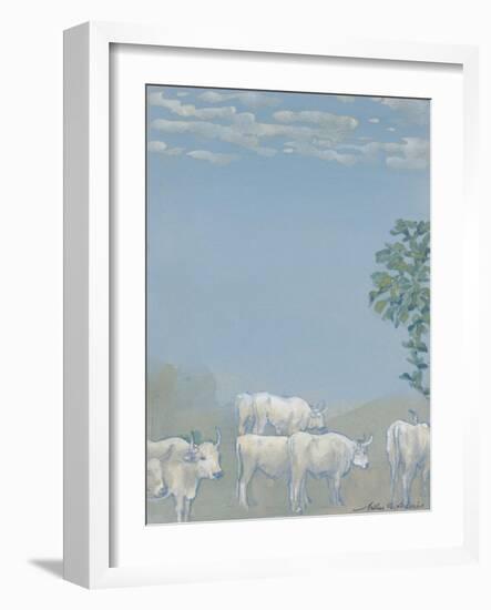 Landscape with Cows-Arthur Bowen Davies-Framed Giclee Print