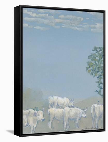 Landscape with Cows-Arthur Bowen Davies-Framed Stretched Canvas