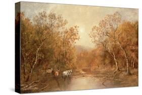 Landscape with Cows-Ralph Albert Blakelock-Stretched Canvas