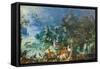 Landscape with Creation of the Animals, (Painting)-Jan the Elder Brueghel-Framed Stretched Canvas